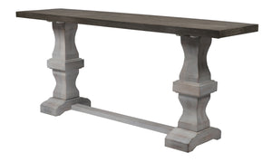 Bradley 70" Console Table - Rustic Greige + Cottage White - Classic Carolina Home