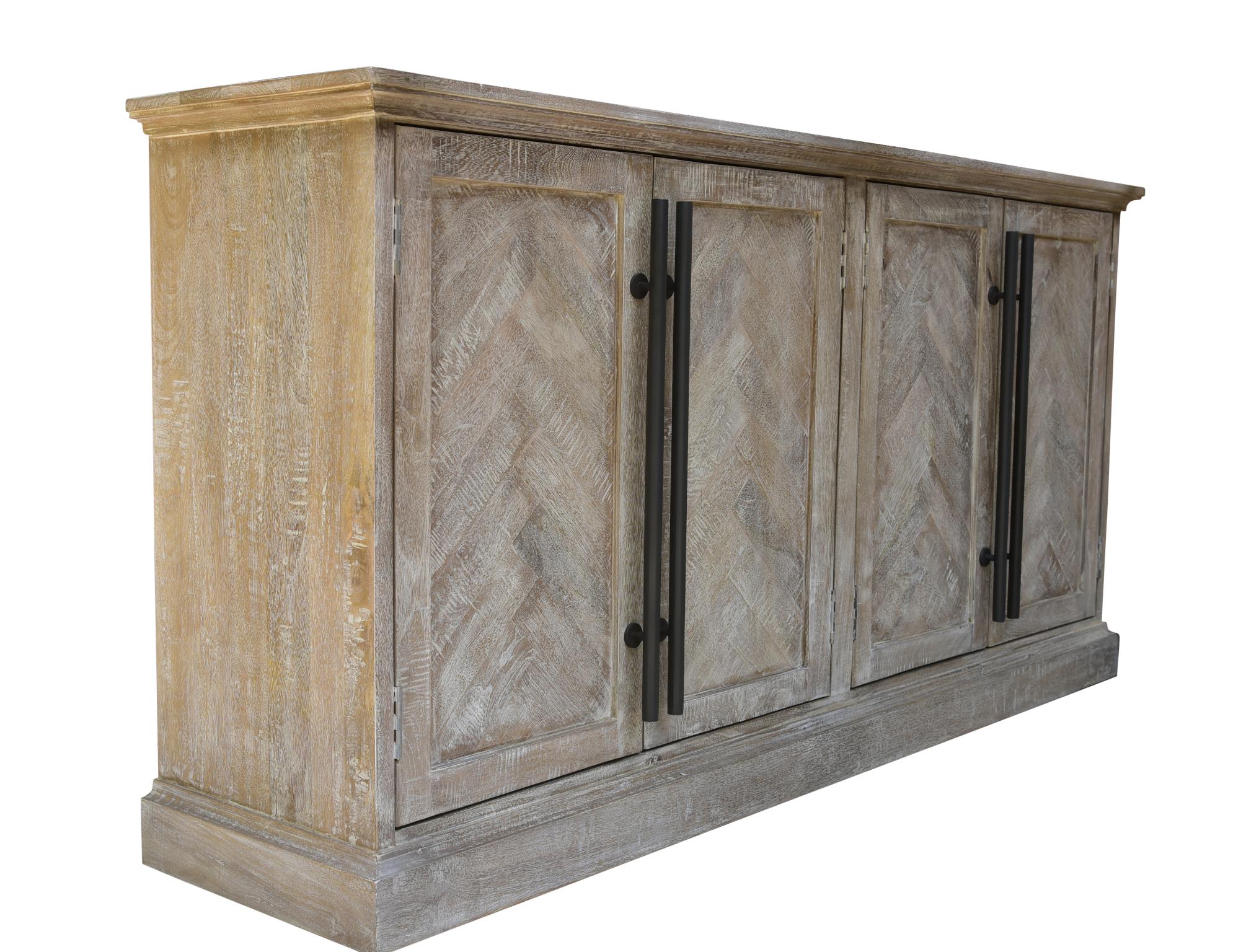 Bradley 70" 4 Door Sideboard - New White Wash - Classic Carolina Home