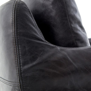Blair 26" Top Grain Leather Swivel Chair - Ebony - Classic Carolina Home