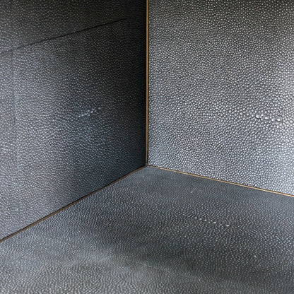 Shana 22" Bedside Table - Shagreen + Antique Brass - Classic Carolina Home