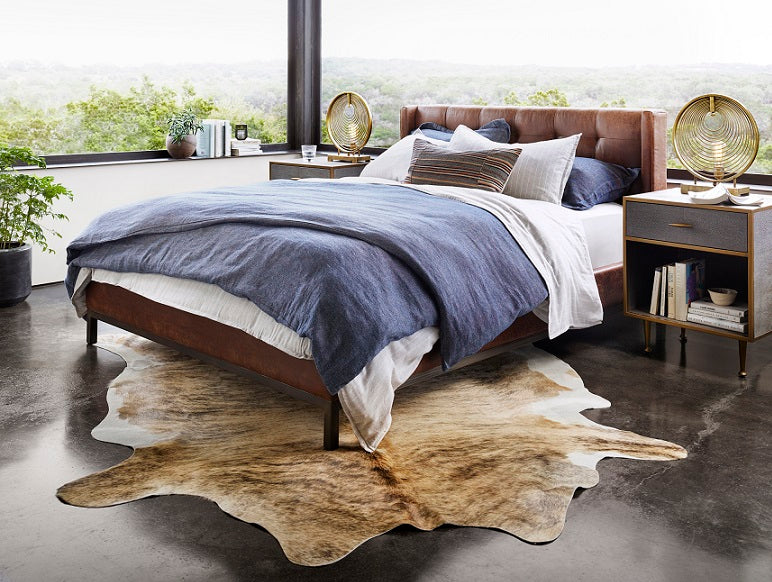 Shana 22" Bedside Table - Shagreen + Antique Brass - Classic Carolina Home