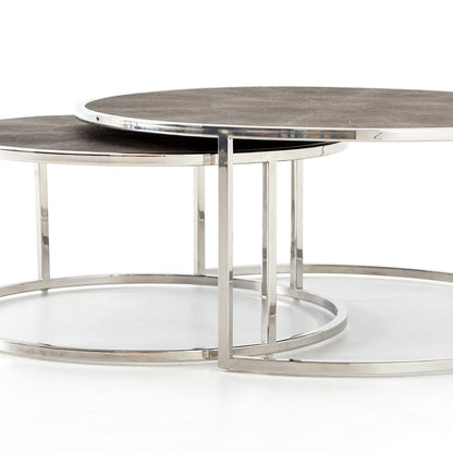 Sherwood 38" Nesting Coffee Table - Stainless Steel - Classic Carolina Home