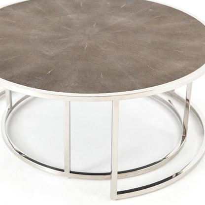 Sherwood 38" Nesting Coffee Table - Stainless Steel - Classic Carolina Home