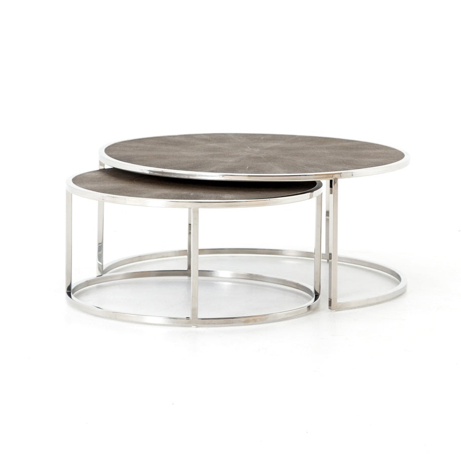 Sherwood 38" Nesting Coffee Table - Stainless Steel - Classic Carolina Home
