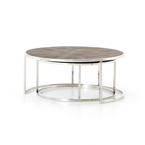 Sherwood 38" Nesting Coffee Table - Stainless Steel - Classic Carolina Home