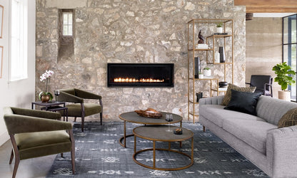 Sherwood 38" Nesting Coffee Table - Antique Brass - Classic Carolina Home