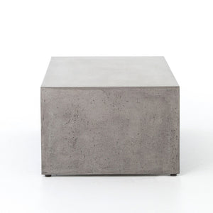 Hugh 46" Concrete + Steel Coffee Table - Dark Grey + Antique Black - Classic Carolina Home
