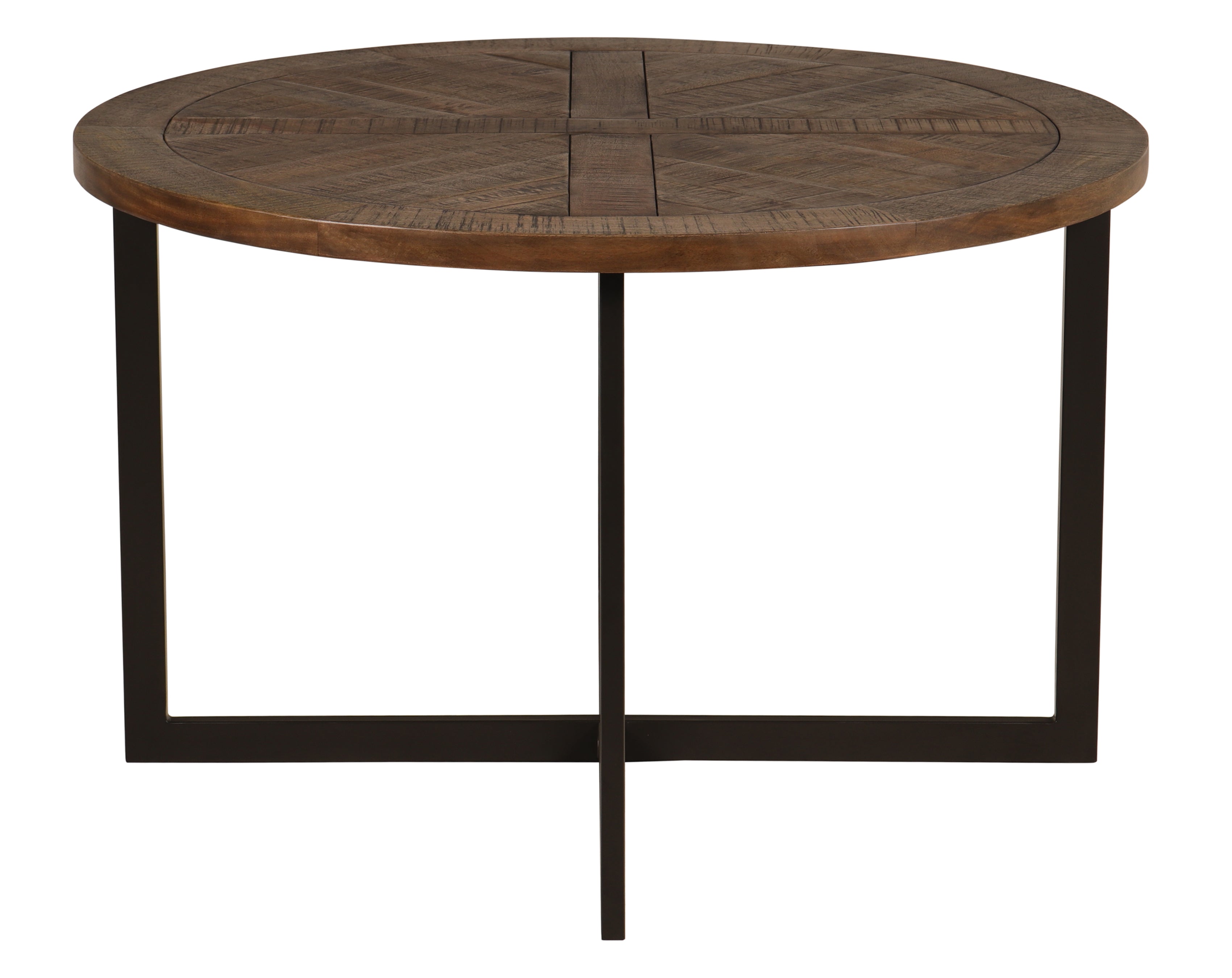 Gerard 48" Parquet Top Dining Table - French Onyx + Iron