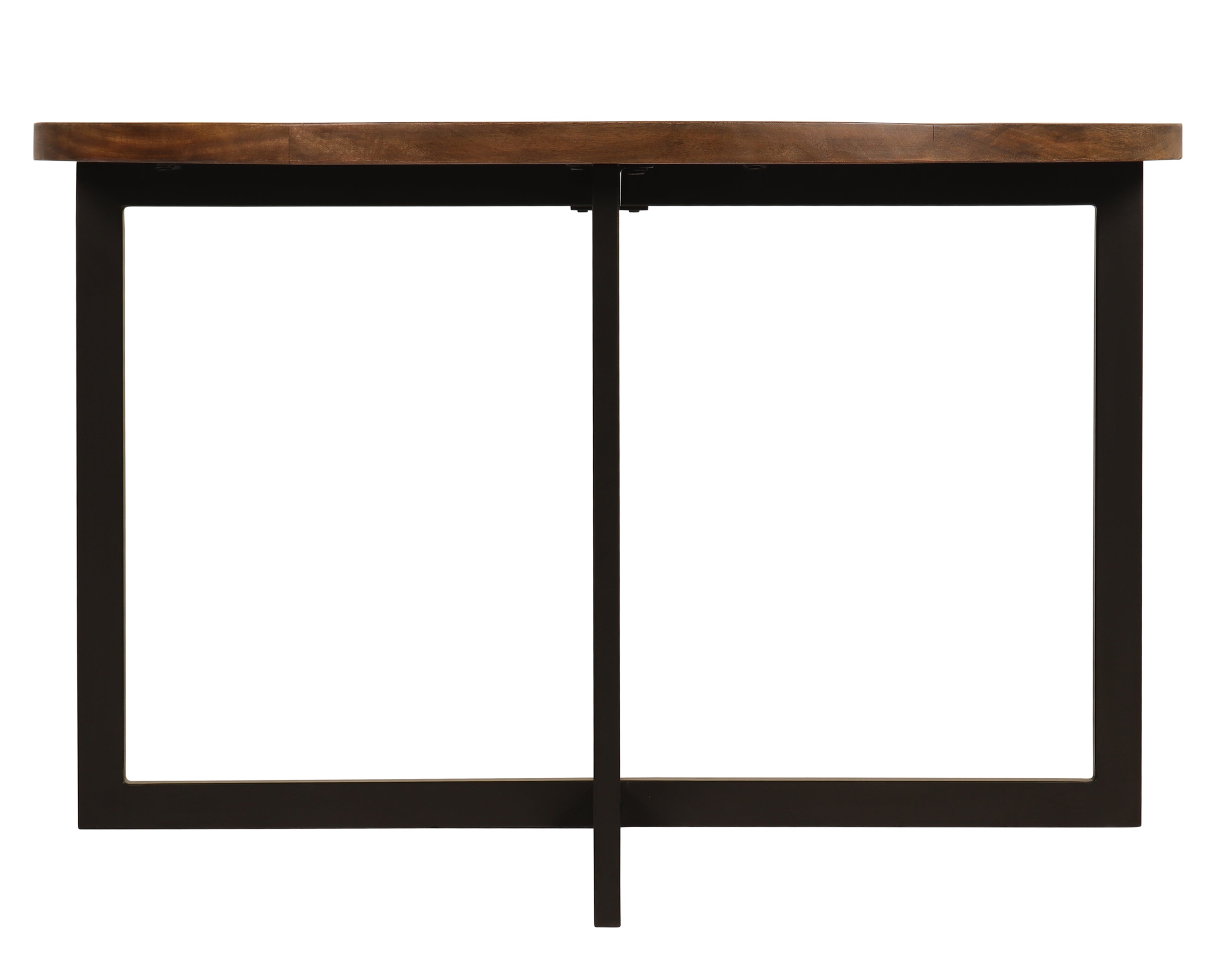 Gerard 48" Parquet Top Dining Table - French Onyx + Iron