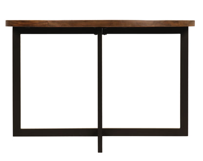 Gerard 48" Parquet Top Dining Table - French Onyx + Iron