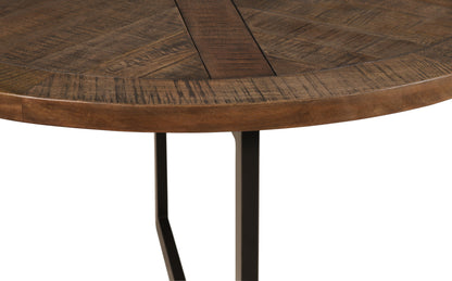 Gerard 48" Parquet Top Dining Table - French Onyx + Iron