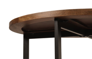 Gerard 48" Parquet Top Dining Table - French Onyx + Iron