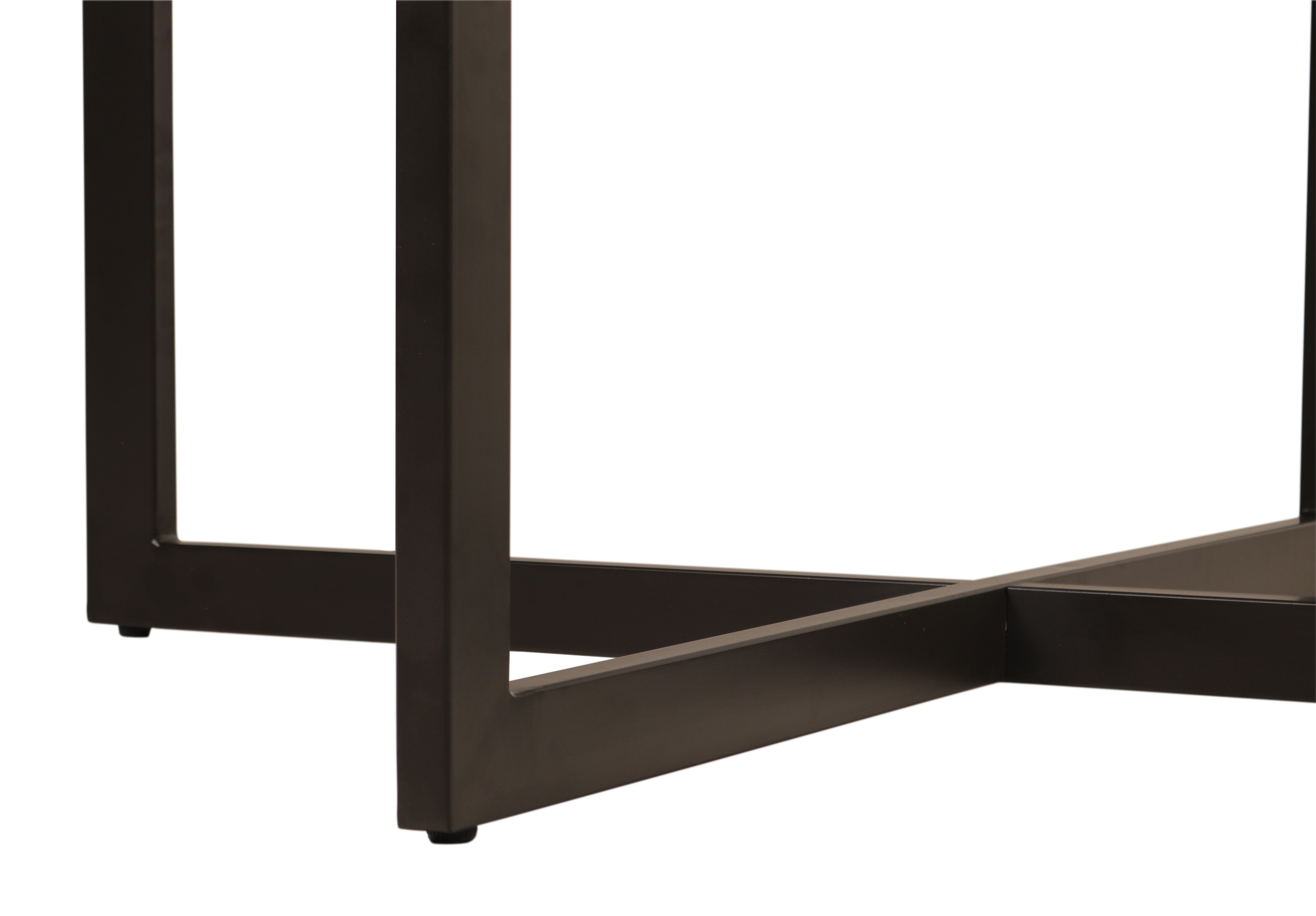 Gerard 48" Parquet Top Dining Table - French Onyx + Iron