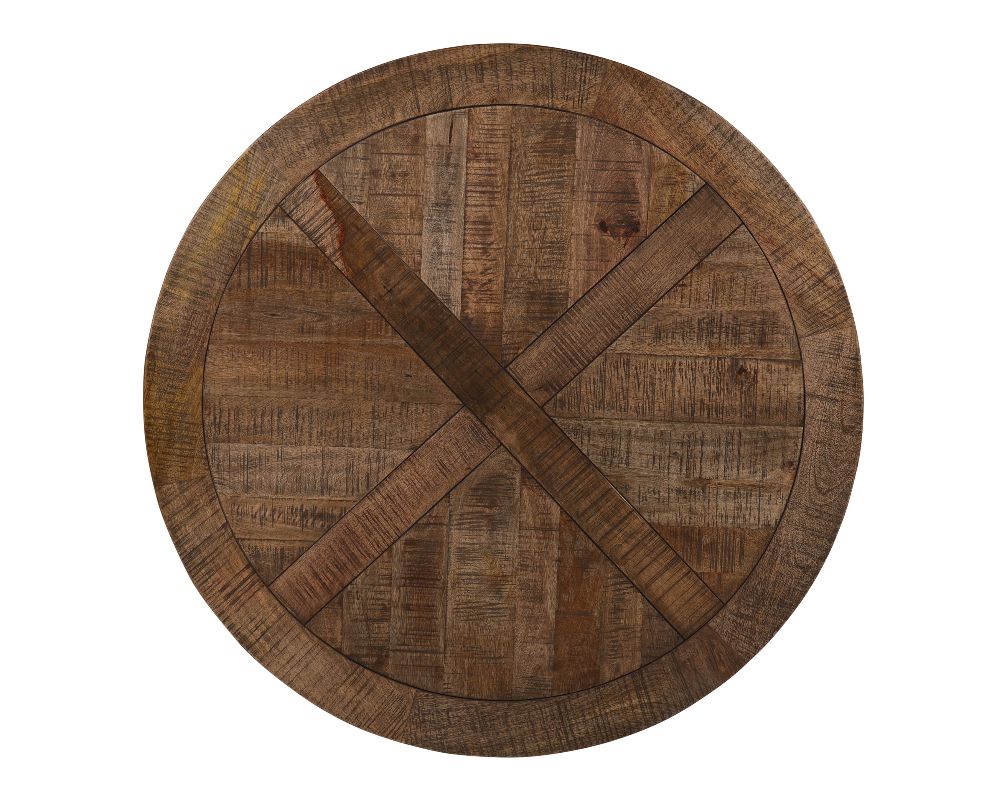 Gerard 48" Parquet Top Dining Table - French Onyx + Iron