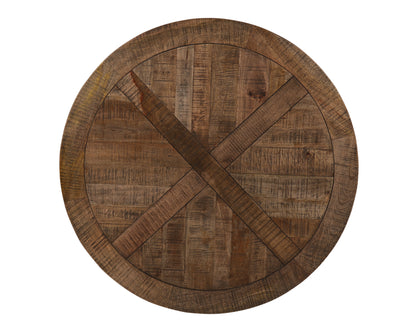 Gerard 48" Parquet Top Dining Table - French Onyx + Iron