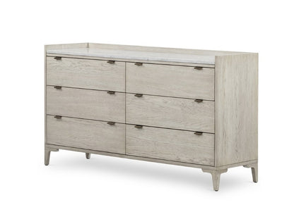 Victor 60" 6 Drawer Dresser - Vintage White - Classic Carolina Home