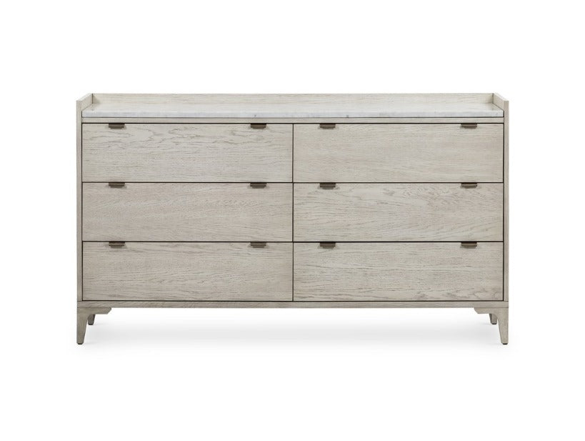 Victor 60" 6 Drawer Dresser - Vintage White - Classic Carolina Home