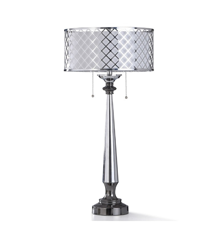 Dynasty 34" Table Lamp - Chrome + Nickel - Classic Carolina Home
