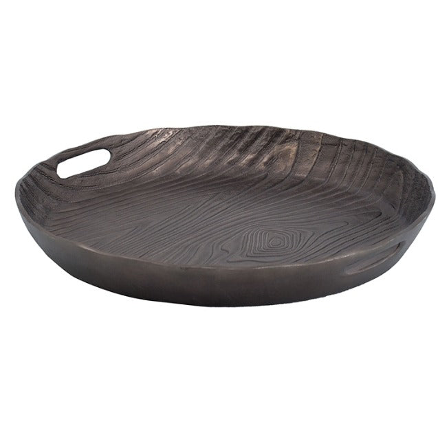 Michael 18" Round Aluminum Tray - Wenge - Classic Carolina Home