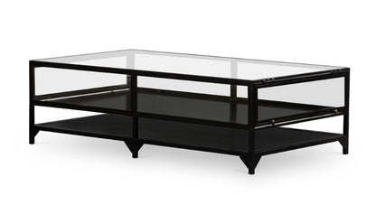 Salerna 54" Shadow Box Coffee Table - Black - Classic Carolina Home