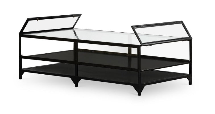 Salerna 54" Shadow Box Coffee Table - Black - Classic Carolina Home