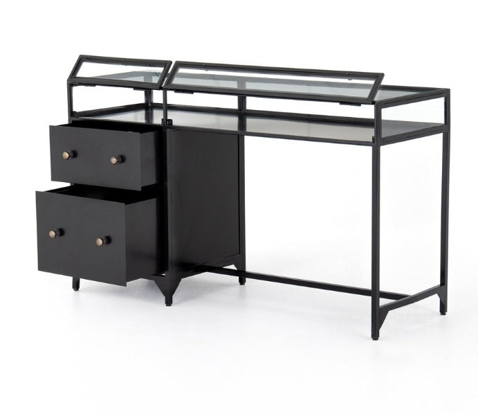 Salerna 53" Shadow Box Desk - Black - Classic Carolina Home