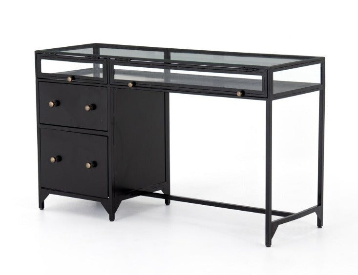 Salerna 53" Shadow Box Desk - Black - Classic Carolina Home