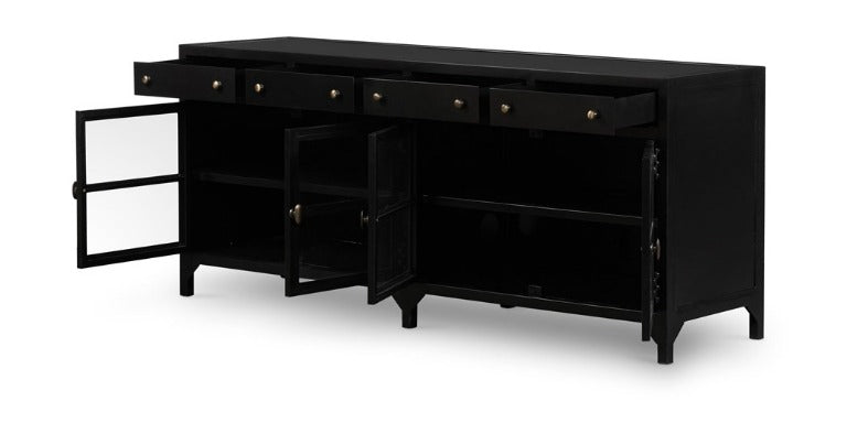 Salerna 69" Shadow Box Media Console - Black - Classic Carolina Home