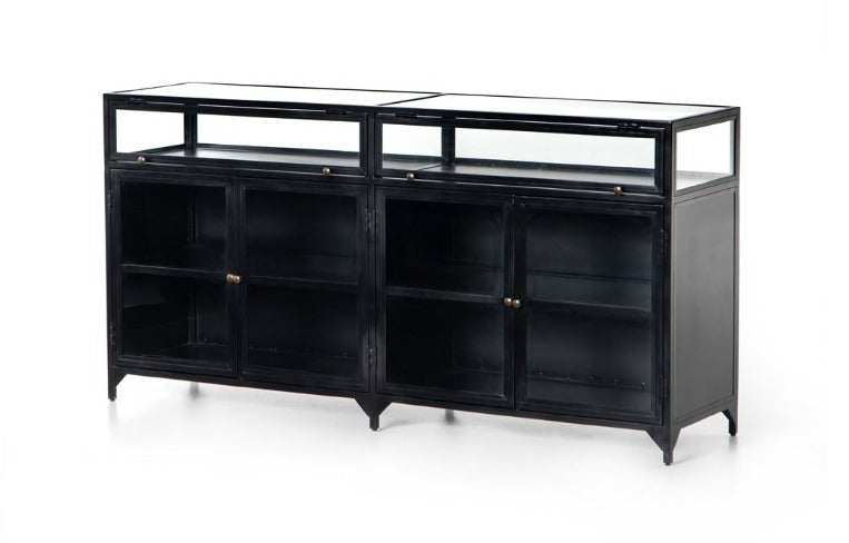 Salerna 70" Shadow Box Sideboard - Black - Classic Carolina Home