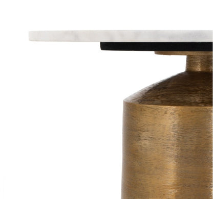 Jay 20" Nightstand - Polished White Marble - Classic Carolina Home