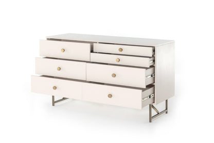 Vaughn 58" 7 Drawer Dresser - Alabaster - Classic Carolina Home