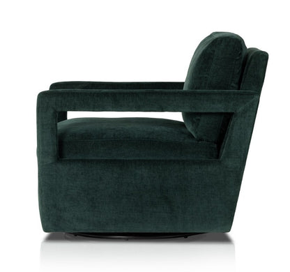 Wilder 30" Swivel Chair - Emerald Noir Performance Velvet