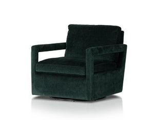 Wilder 30" Swivel Chair - Emerald Noir Performance Velvet