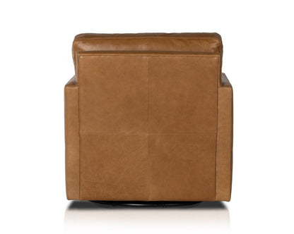 Wilder 30" Top Grain Leather Swivel Chair - Toffee