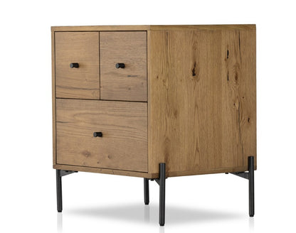Easton 24" Nightstand - Amber Oak + Dark Gunmetal