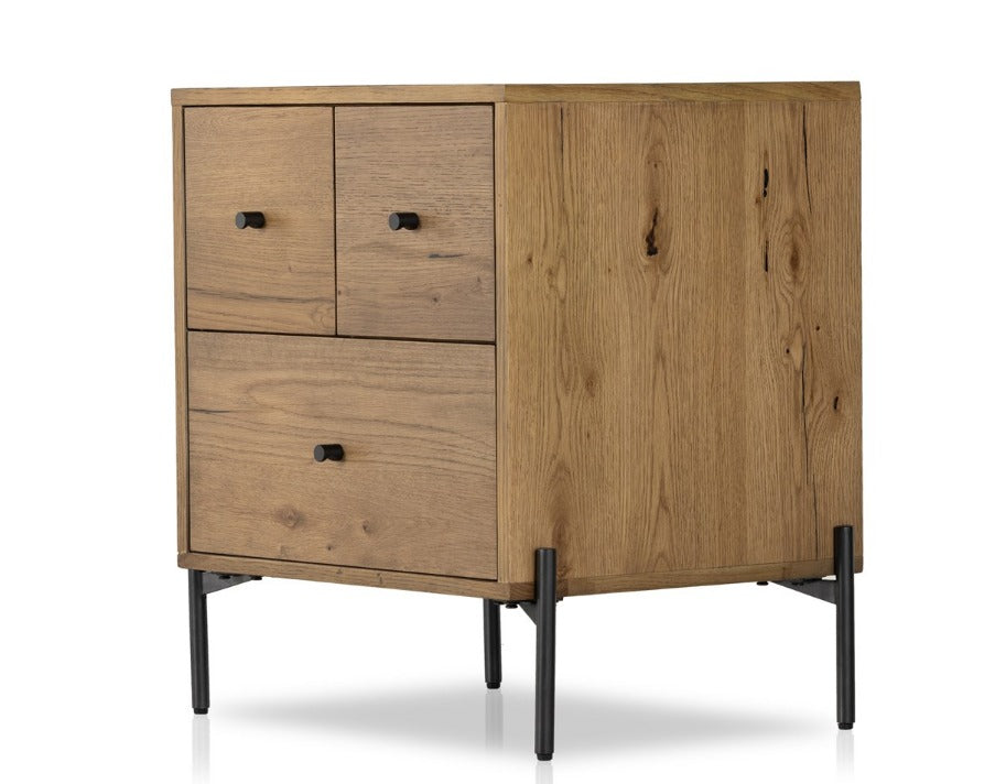 Easton 24" Nightstand - Amber Oak + Dark Gunmetal