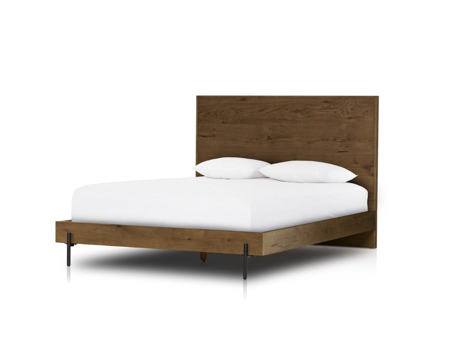 Easton 80" King Bed - Amber Oak + Dark Gunmetal