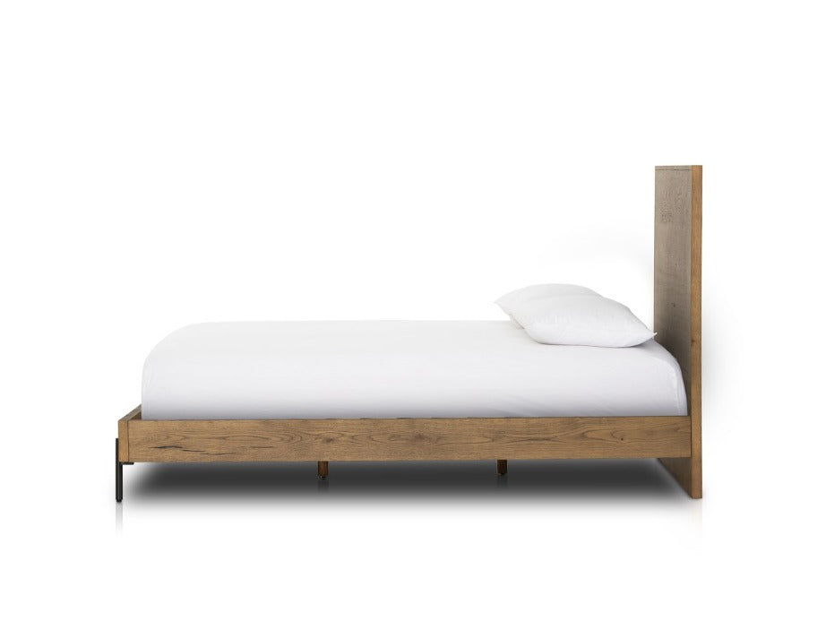 Easton 80" King Bed - Amber Oak + Dark Gunmetal