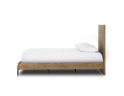 Easton 64" Queen Bed - Amber Oak + Dark Gunmetal