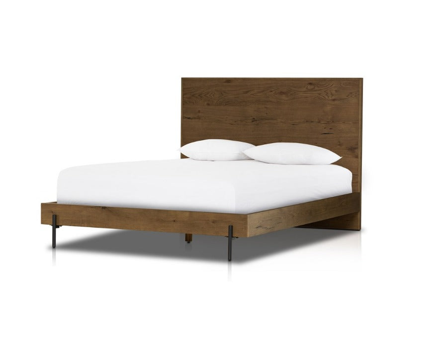 Easton 64" Queen Bed - Amber Oak + Dark Gunmetal