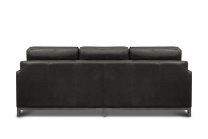Clarksdale 90" Top Grain Leather 3 Cushion Sofa - Napa Charcoal - Classic Carolina Home