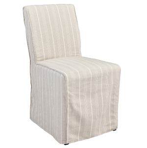 Dunn Striped Linen Slipcover Dining Chair - Classic Carolina Home