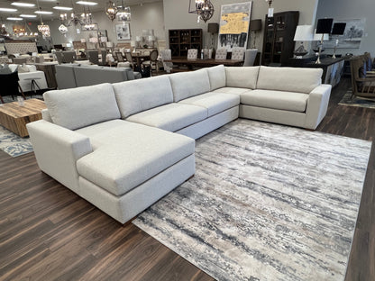 Gretchen Quick Ship 168” x 93" Sectional + Left Chaise - Crypton Quicksilver