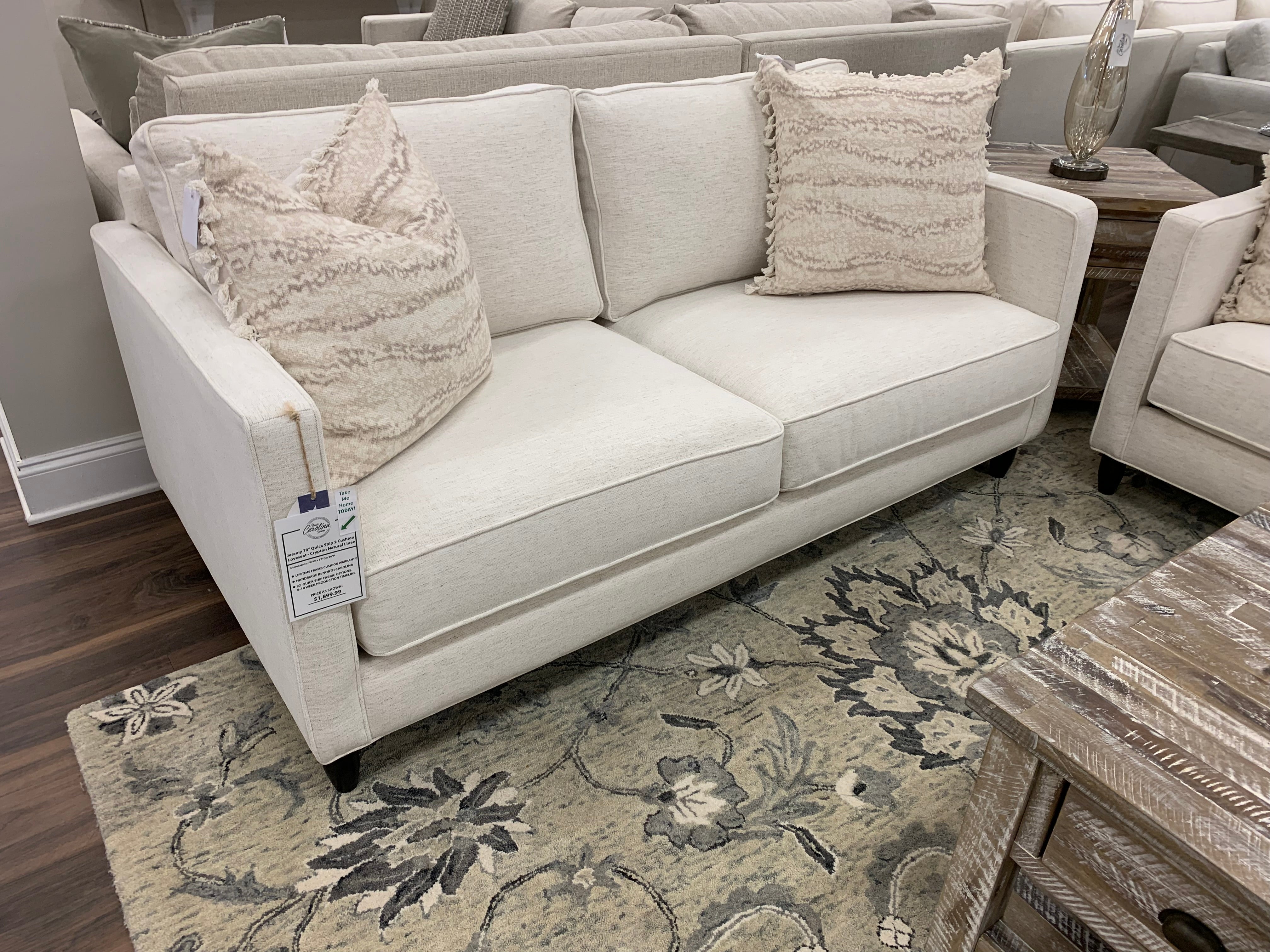 Jeremy Express Ship 70"  2 Cushion Loveseat - Crypton Natural Linen