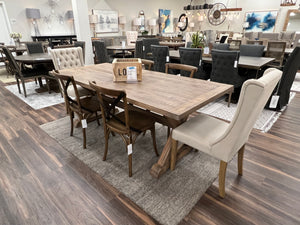 Aspen 84" Trestle Dining Table - Weathered Birch