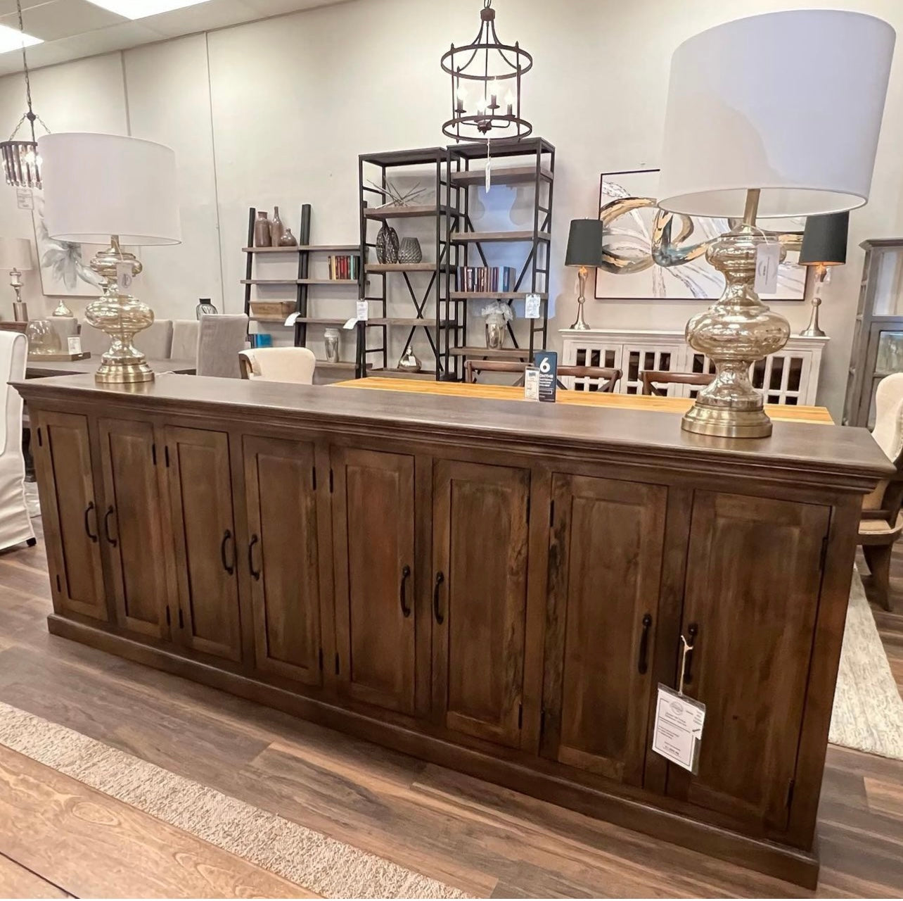 Ulysses 104" 8 Door Sideboard - Dark Ash