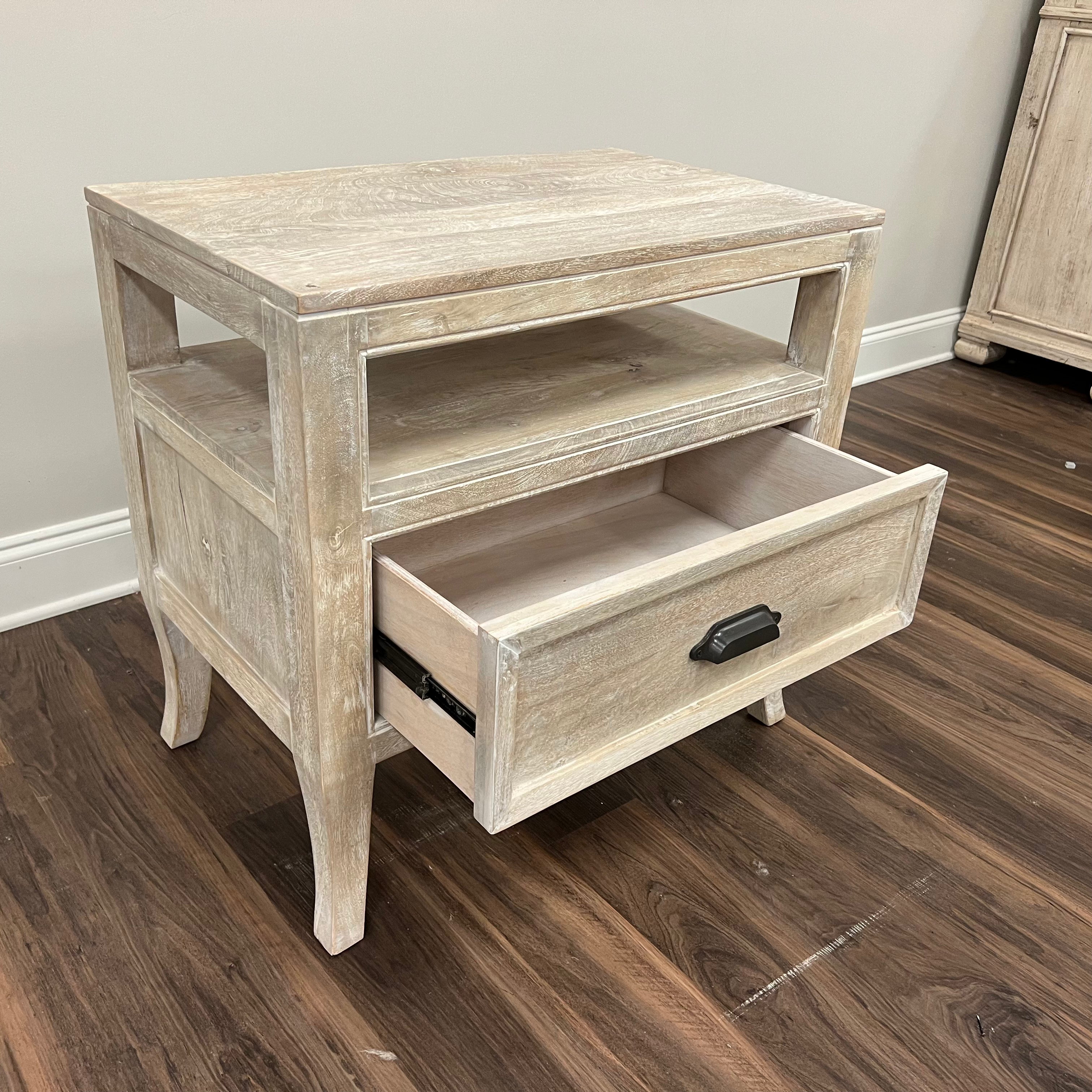 Sophia 29" Single Drawer Nightstand - Washed Blanca