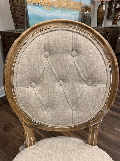 Gretchen Tufted Dining Chairs - French Linen + Natural - Classic Carolina Home