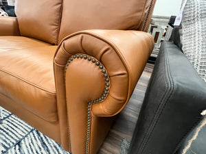 Wallace 92" Top Grain Leather 3 Cushion Sofa - Amadeus Whiskey