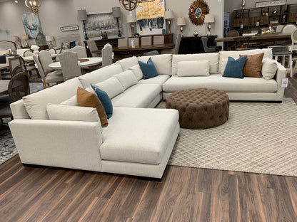 Gloria 144" x 130" Sectional w/Left Arm Facing - Crypton Quicksilver - Classic Carolina Home